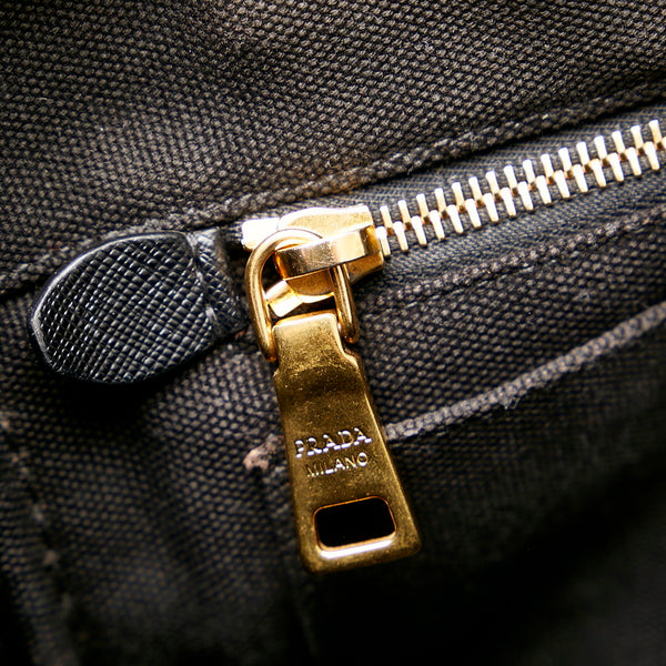プラダ カナパ 1BG439 ブラック キャンバス ハンドバッグ ショルダーバッグ ２WAY レディース PRADA 【中古】