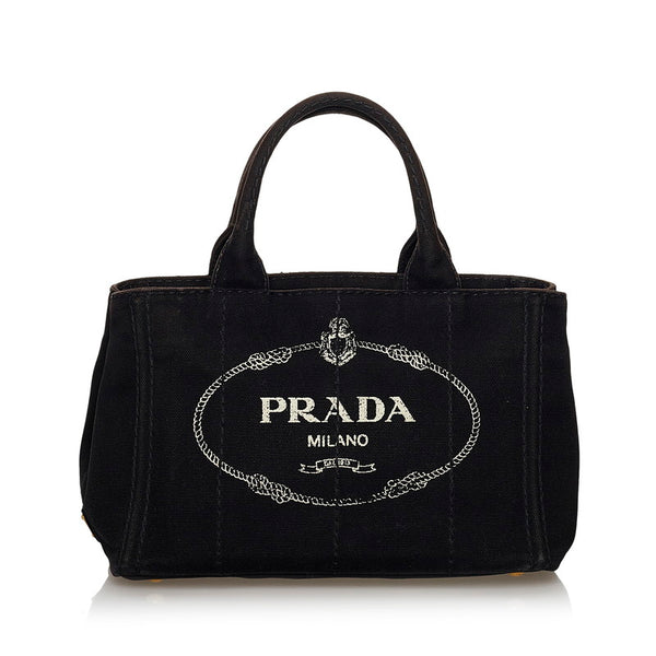 プラダ カナパ 1BG439 ブラック キャンバス ハンドバッグ ショルダーバッグ ２WAY レディース PRADA 【中古】