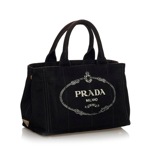 プラダ カナパ 1BG439 ブラック キャンバス ハンドバッグ ショルダーバッグ ２WAY レディース PRADA 【中古】