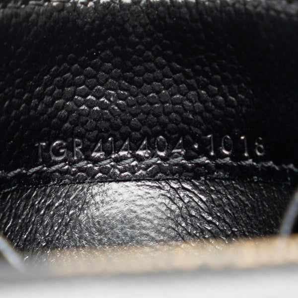 サンローラン モノグラム コンパクト ウォレット 長財布 ブラック ゴールド レザー レディース SAINT LAURENT 【中古】