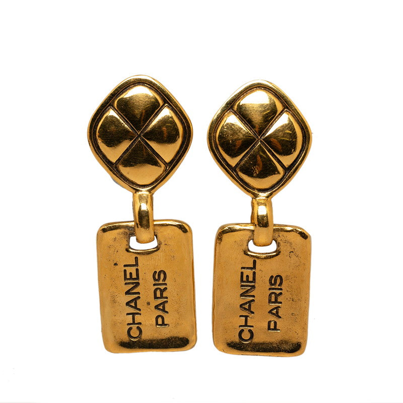 シャネル シャネル ロゴ プレート イヤリング ゴールド メッキ レディース CHANEL 【中古】