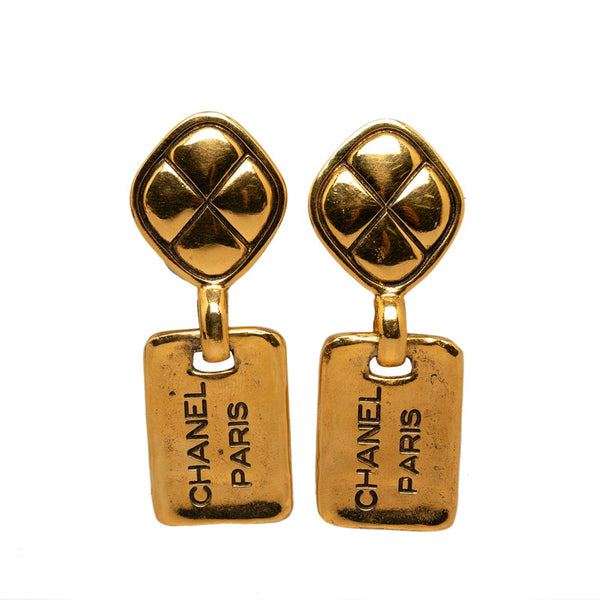 シャネル シャネル ロゴ プレート イヤリング ゴールド メッキ レディース CHANEL 【中古】