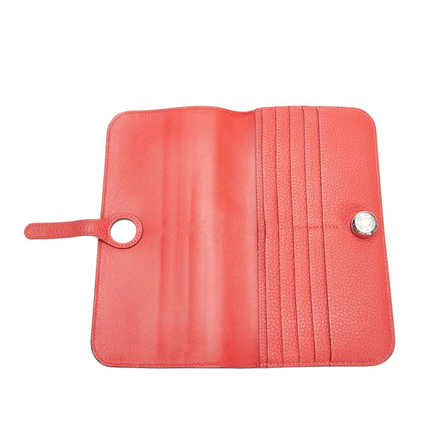 エルメス ドゴンロング シルバー金具 長財布 フラミンゴ トリヨンクレマンス レディース HERMES 【中古】