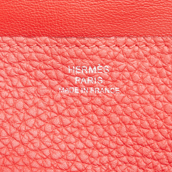 エルメス ドゴンロング シルバー金具 長財布 フラミンゴ トリヨンクレマンス レディース HERMES 【中古】