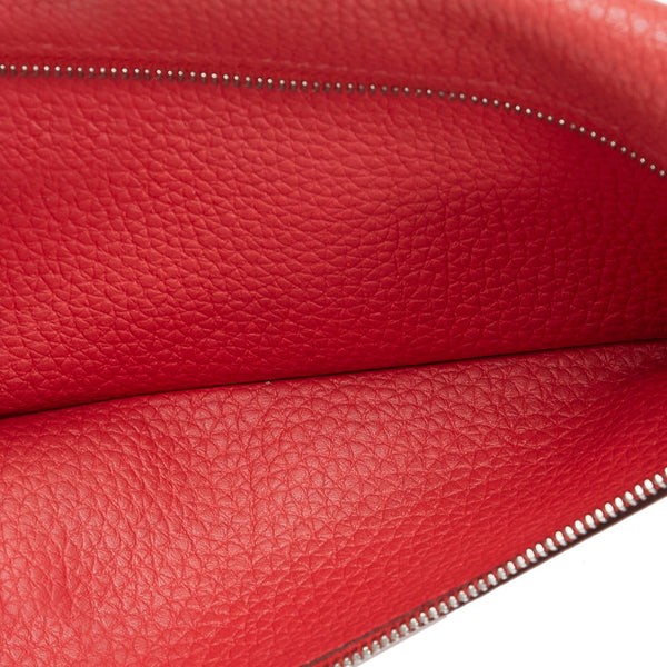 エルメス ドゴンロング シルバー金具 長財布 フラミンゴ トリヨンクレマンス レディース HERMES 【中古】