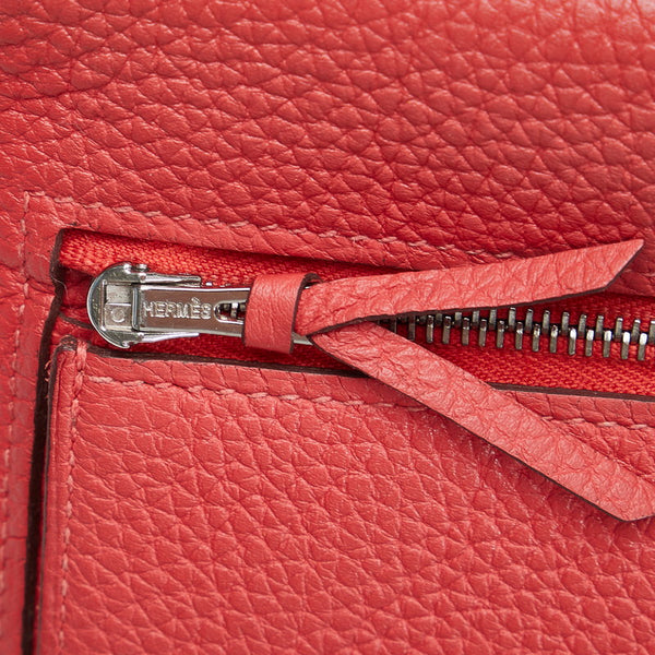 エルメス ドゴンロング シルバー金具 長財布 フラミンゴ トリヨンクレマンス レディース HERMES 【中古】