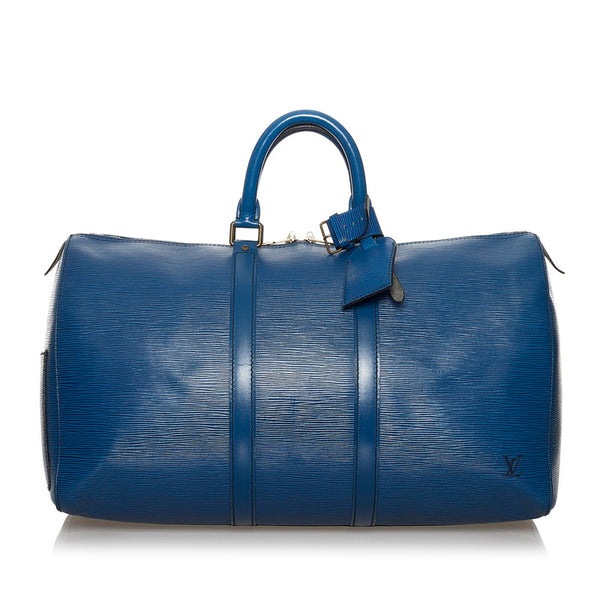 ルイ ヴィトン エピ キーポル45 M42975 トレドブルー レザー ボストンバッグ レディース LOUIS VUITTON 【中古】