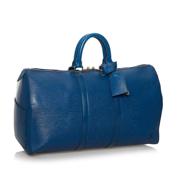 ルイ ヴィトン エピ キーポル45 M42975 トレドブルー レザー ボストンバッグ レディース LOUIS VUITTON 【中古】