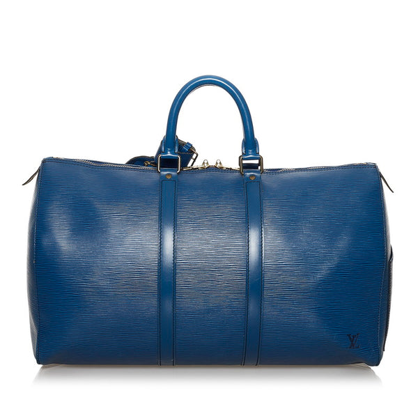 ルイ ヴィトン エピ キーポル45 M42975 トレドブルー レザー ボストンバッグ レディース LOUIS VUITTON 【中古】