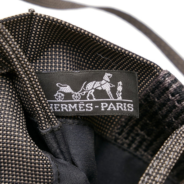 エルメス エールライン 斜め掛け ショルダーバッグ グレー キャンバス レディース HERMES 【中古】