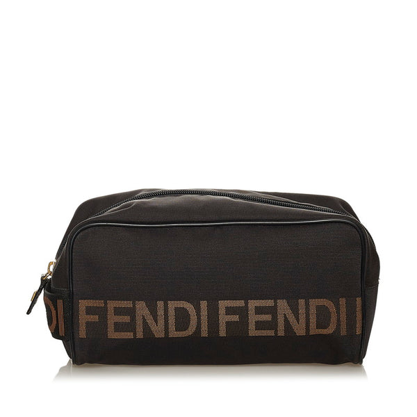 フェンディ ブラック ナイロン セカンドバッグ メンズ FENDI 【中古】