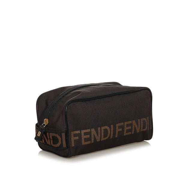フェンディ ブラック ナイロン セカンドバッグ メンズ FENDI 【中古】