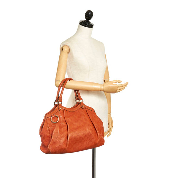 グッチ グッチシマ スーキー ハンドバッグ 211944 オレンジ レザー レディース GUCCI 【中古】