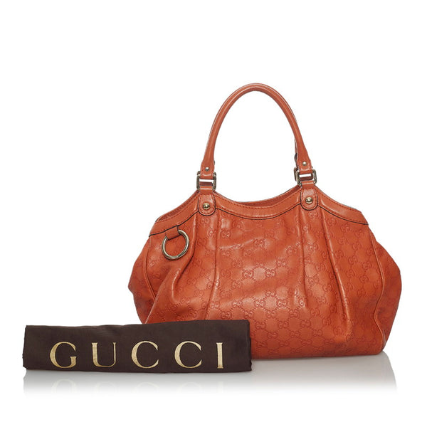 グッチ グッチシマ スーキー ハンドバッグ 211944 オレンジ レザー レディース GUCCI 【中古】