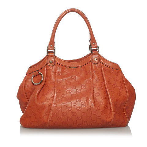 グッチ グッチシマ スーキー ハンドバッグ 211944 オレンジ レザー レディース GUCCI 【中古】