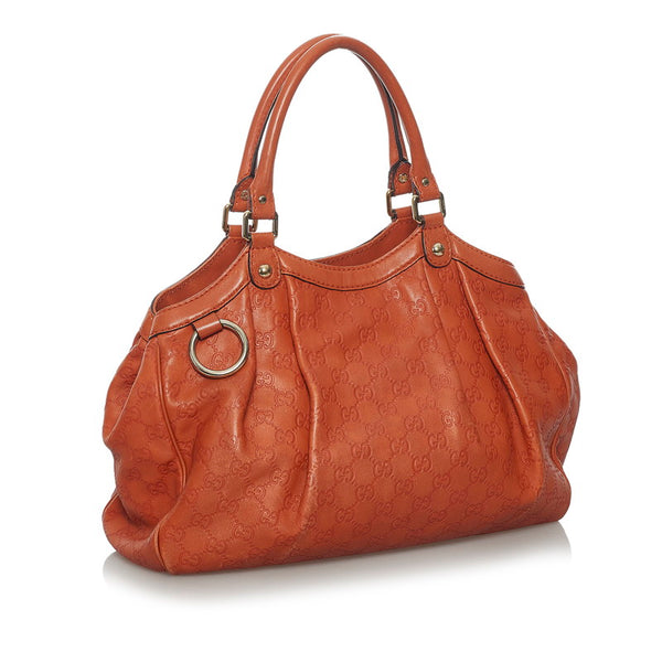 グッチ グッチシマ スーキー ハンドバッグ 211944 オレンジ レザー レディース GUCCI 【中古】