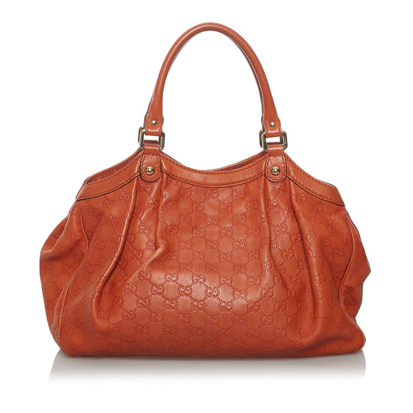 グッチ グッチシマ スーキー ハンドバッグ 211944 オレンジ レザー レディース GUCCI 【中古】