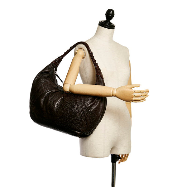 フェンディ ワンショルダー 8BR585 ブラウン レザー レディース FENDI 【中古】