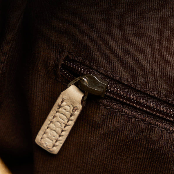 グッチ GGキャンバス ハンドバッグ 153026 ブラウン ベージュ キャンバス レザー レディース GUCCI 【中古】