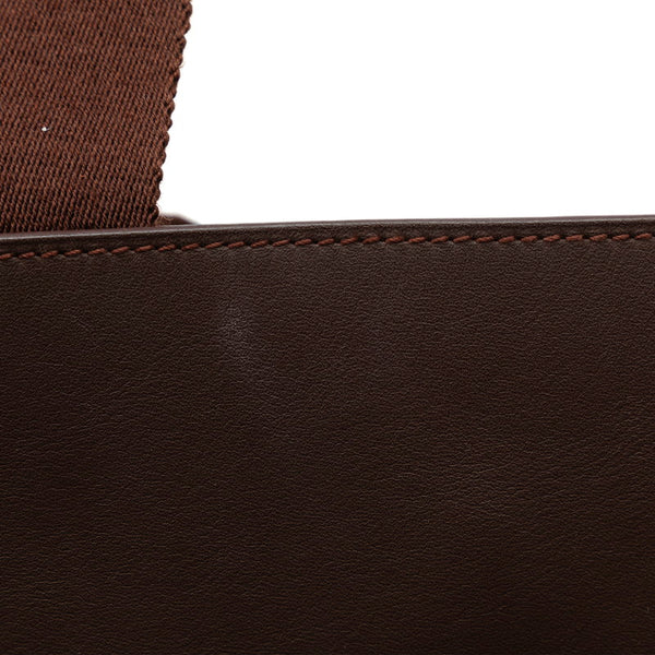 エルメス ヴァルパライソMM ハンドバッグ ブラウン トワルシェブロン キャンバス レディース HERMES 【中古】