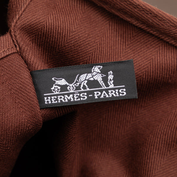 エルメス ヴァルパライソMM ハンドバッグ ブラウン トワルシェブロン キャンバス レディース HERMES 【中古】