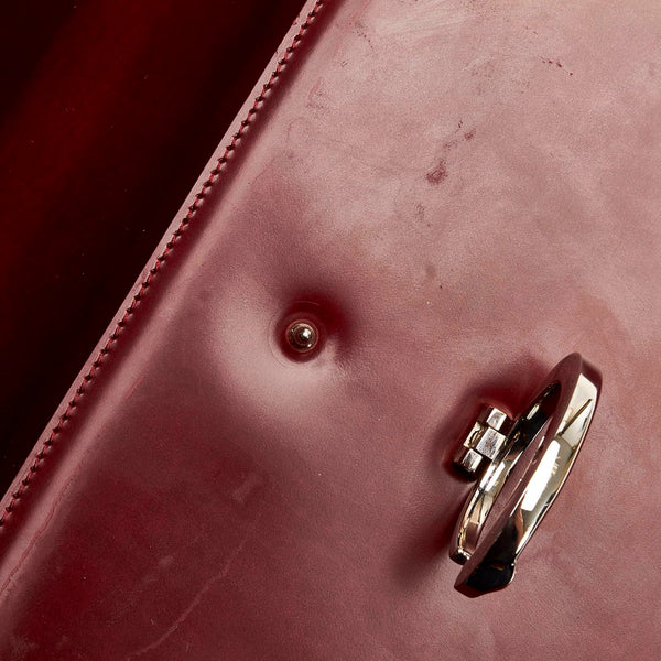 カルティエ パンテール ハンドバッグ ボルドー レザー レディース CARTIER 【中古】