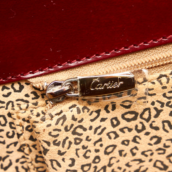 カルティエ パンテール ハンドバッグ ボルドー レザー レディース CARTIER 【中古】