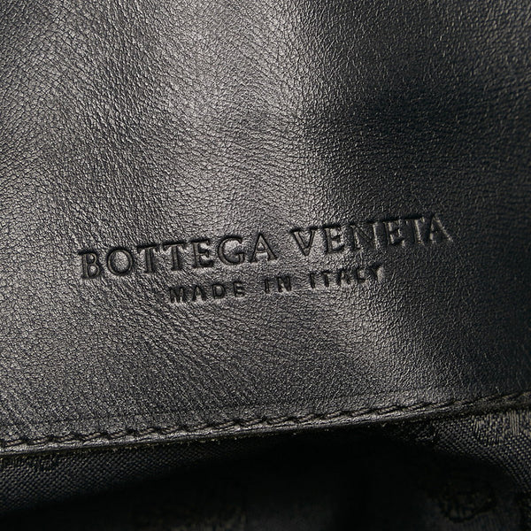 ボッテガヴェネタ イントレチャート ハンドバッグ ブラック ナイロン レザー レディース BOTTEGAVENETA 【中古】