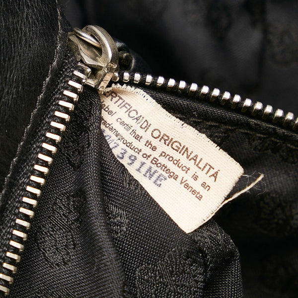 ボッテガヴェネタ イントレチャート ハンドバッグ ブラック ナイロン レザー レディース BOTTEGAVENETA 【中古】