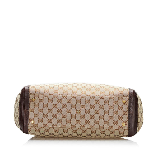 グッチ GGキャンバス ハンドバッグ 247183 ベージュ ブラウン キャンバス レザー レディース GUCCI 【中古】