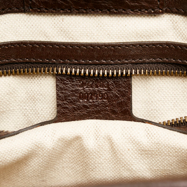 グッチ GGキャンバス ハンドバッグ 247183 ベージュ ブラウン キャンバス レザー レディース GUCCI 【中古】