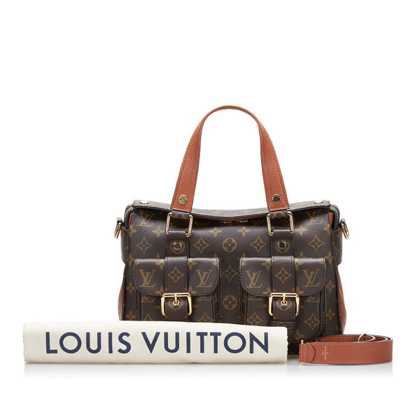 ルイ ヴィトン モノグラム マンハッタン ハンドバッグ ショルダーバッグ 2WAY M43481 ブラウン PVC レザー レディース LOUIS VUITTON 【中古】