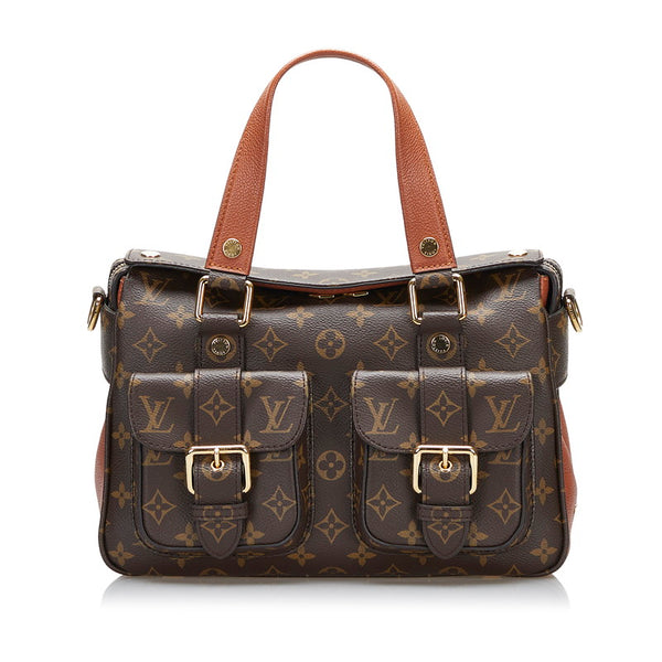 ルイ ヴィトン モノグラム マンハッタン ハンドバッグ ショルダーバッグ 2WAY M43481 ブラウン PVC レザー レディース LOUIS VUITTON 【中古】