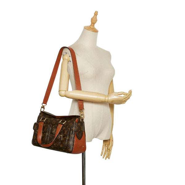 ルイ ヴィトン モノグラム マンハッタン ハンドバッグ ショルダーバッグ 2WAY M43481 ブラウン PVC レザー レディース LOUIS VUITTON 【中古】