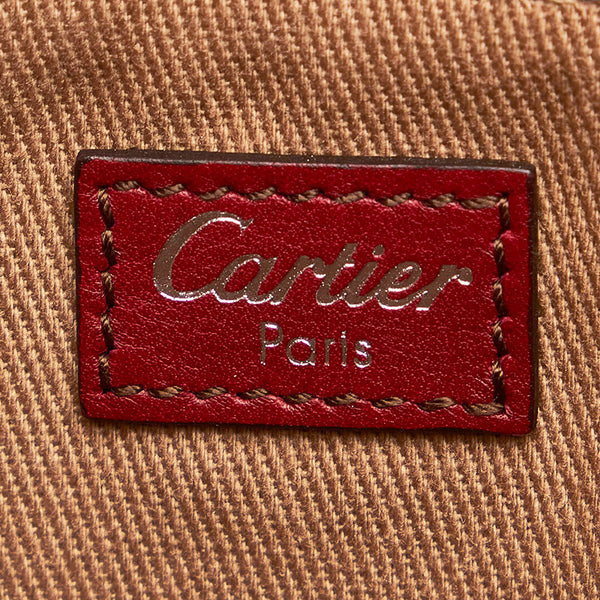 カルティエ マスト ハンドバッグ ショルダーバッグ2way ボルドー レザー レディース CARTIER 【中古】