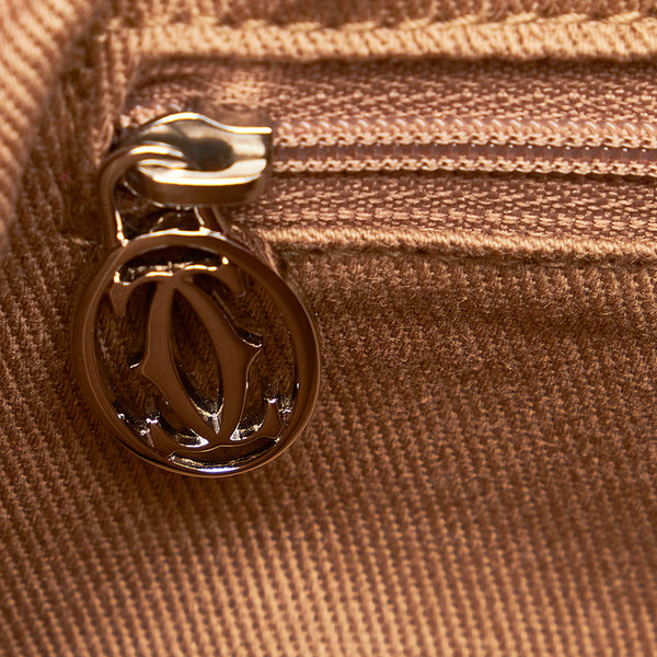 カルティエ マスト ハンドバッグ ショルダーバッグ2way ボルドー レザー レディース CARTIER 【中古】