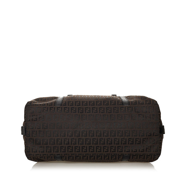 フェンディ ズッキーノ 8BN003 ブラウン キャンバス レザー トートバッグ レディース FENDI 【中古】