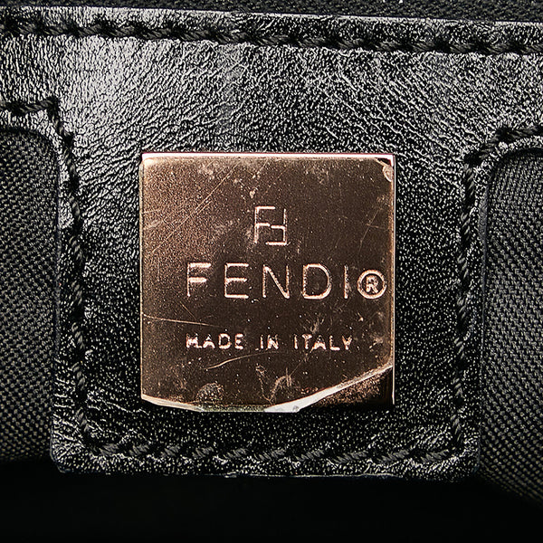 フェンディ ズッキーノ 8BN003 ブラウン キャンバス レザー トートバッグ レディース FENDI 【中古】