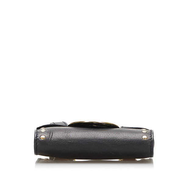ジャンニ ヴェルサーチ メデューサ サンバースト ポーチ ベルトバッグ ブラック レザー レディース Gianni Versace 【中古】