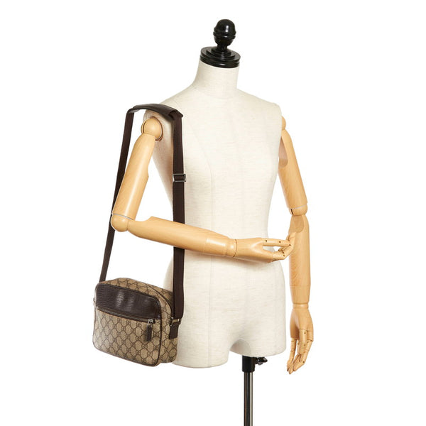 グッチ GGスプリーム 斜めがけ ショルダー 114291 ベージュ PVC レザー レディース GUCCI 【中古】