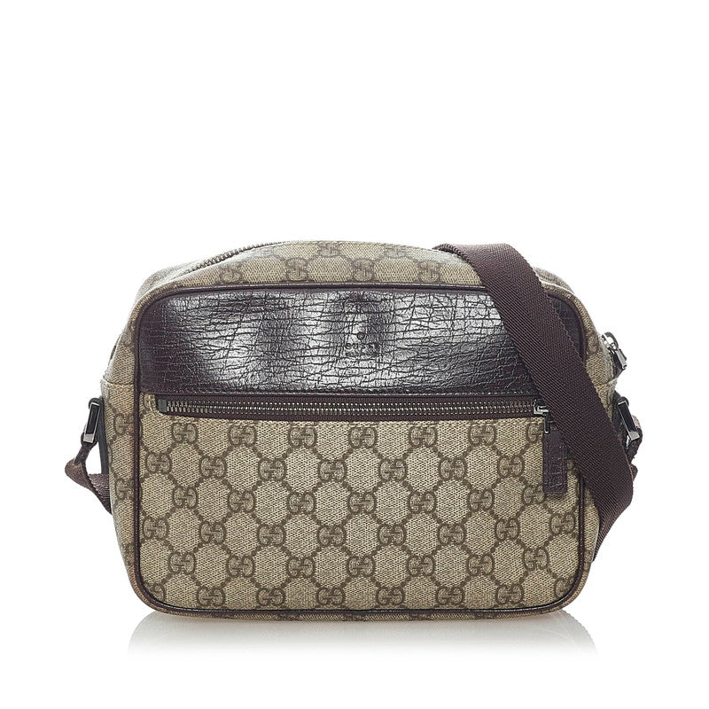 グッチ GGスプリーム 斜めがけ ショルダー 114291 ベージュ PVC レザー レディース GUCCI 【中古】