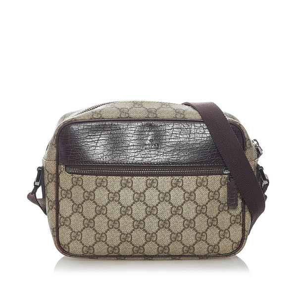 グッチ GGスプリーム 斜めがけ ショルダー 114291 ベージュ PVC レザー レディース GUCCI 【中古】