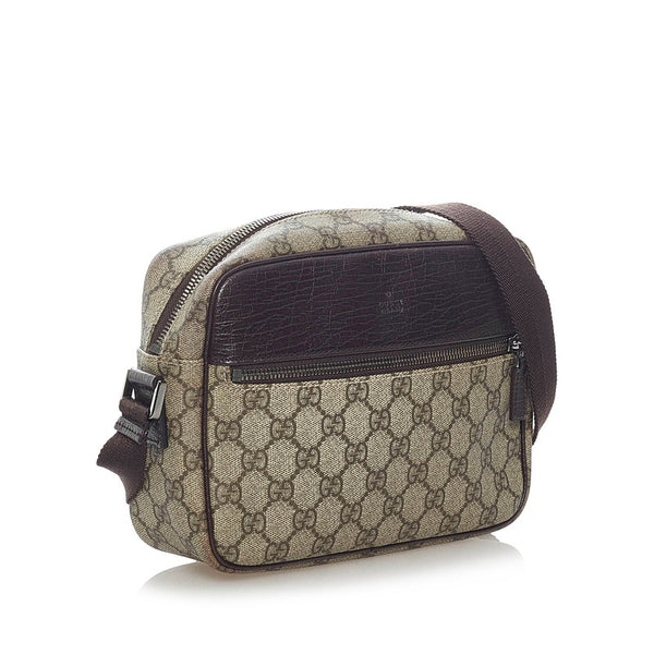 グッチ GGスプリーム 斜めがけ ショルダー 114291 ベージュ PVC レザー レディース GUCCI 【中古】