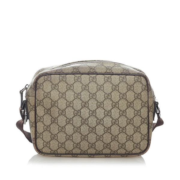 グッチ GGスプリーム 斜めがけ ショルダー 114291 ベージュ PVC レザー レディース GUCCI 【中古】