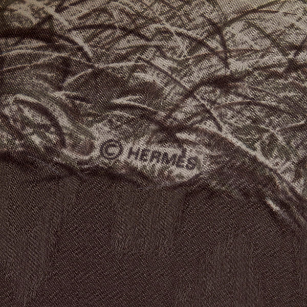エルメス カレ90 KENYA ケニア アニマル 猛獣 スカーフ グレー ホワイト マルチカラー シルク レディース HERMES 【中古】