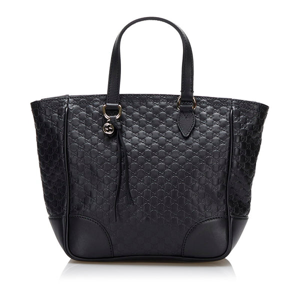 グッチ マイクロシマ ハンドバッグ ショルダーバッグ 2WAY 449241 ブラック レザー レディース GUCCI 【中古】