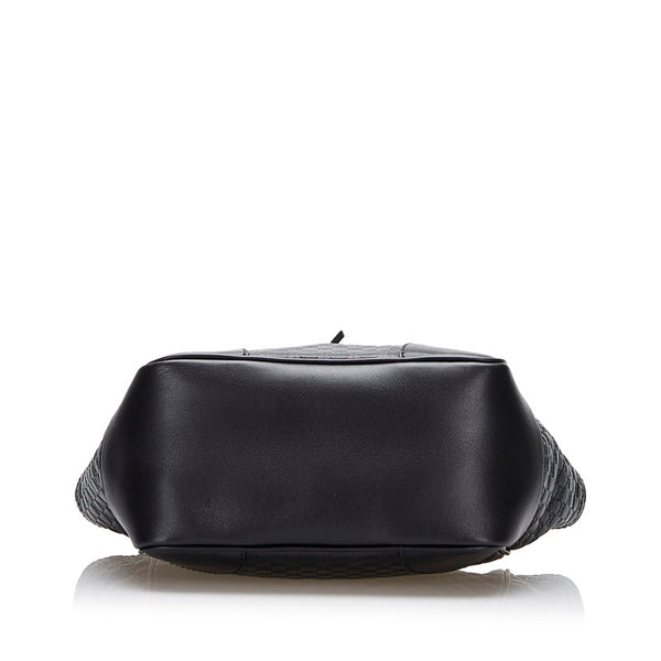 グッチ マイクロシマ ハンドバッグ ショルダーバッグ 2WAY 449241 ブラック レザー レディース GUCCI 【中古】