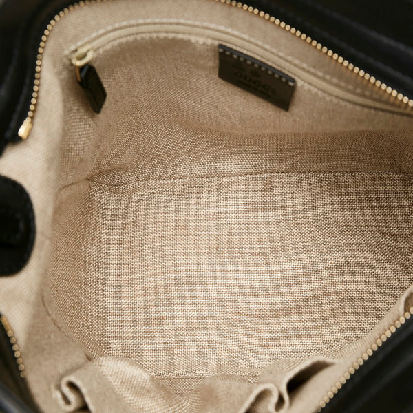 グッチ マイクロシマ ハンドバッグ ショルダーバッグ 2WAY 449241 ブラック レザー レディース GUCCI 【中古】