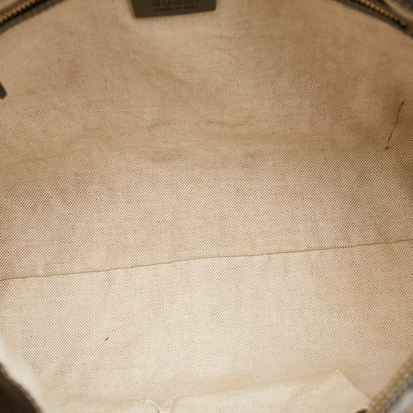 グッチ GGキャンバス シェリー ハンドバッグ 269894 ベージュ ダークブラウン キャンバス レザー レディース GUCCI 【中古】