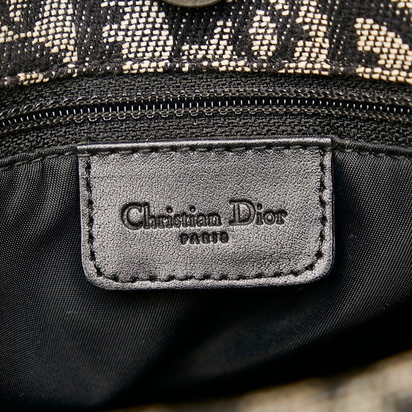ディオール トロッター ハンドバッグ ブラック キャンバス レザー レディース Dior 【中古】